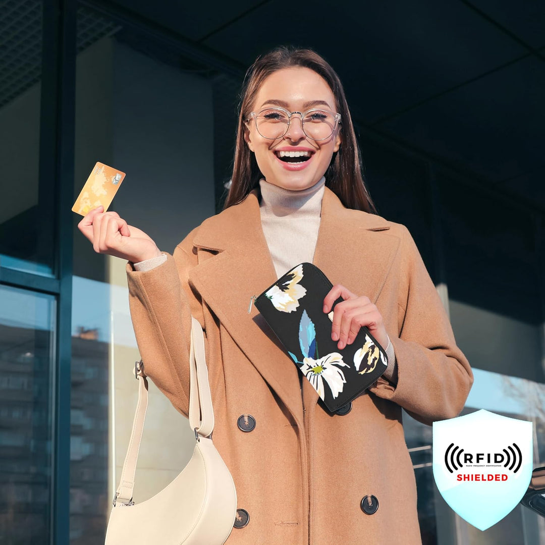 Travelon Geldbörse, RFID-blockierend, mit einem Reissverschluss 7.75”W x 4”H x 0.75”D Mitternachtsbl