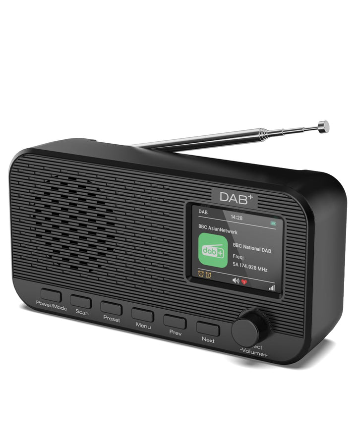 DAB Radio mit Bluetooth, wiederaufladbares UKW-Digitalradio, Radios batteriebetrieben, tragbares DAB