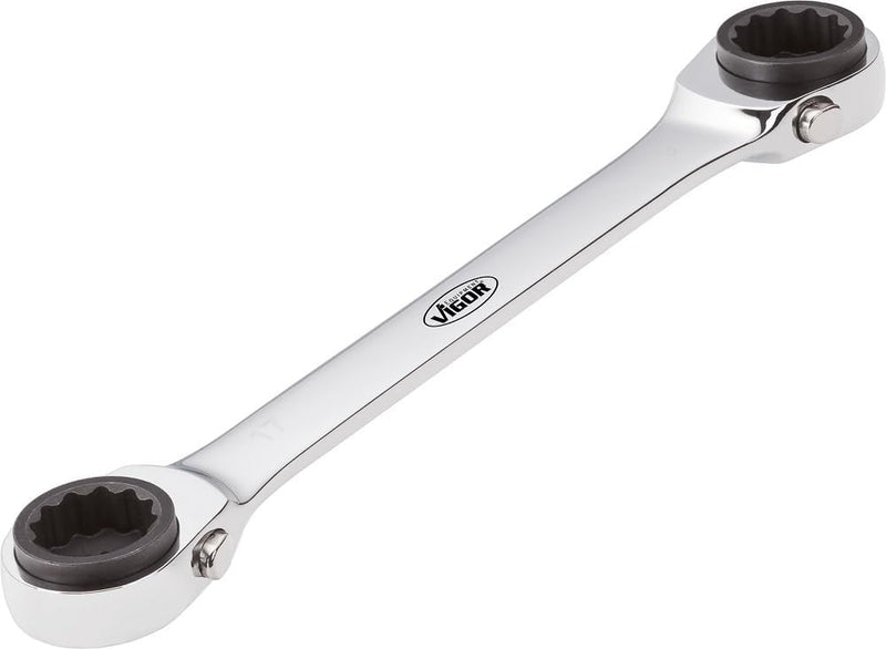 Vigor Doppel-Ratschen-Ringschlüssel, 1 Stück, V2705 Alte Version SW 17, Alte Version SW 17