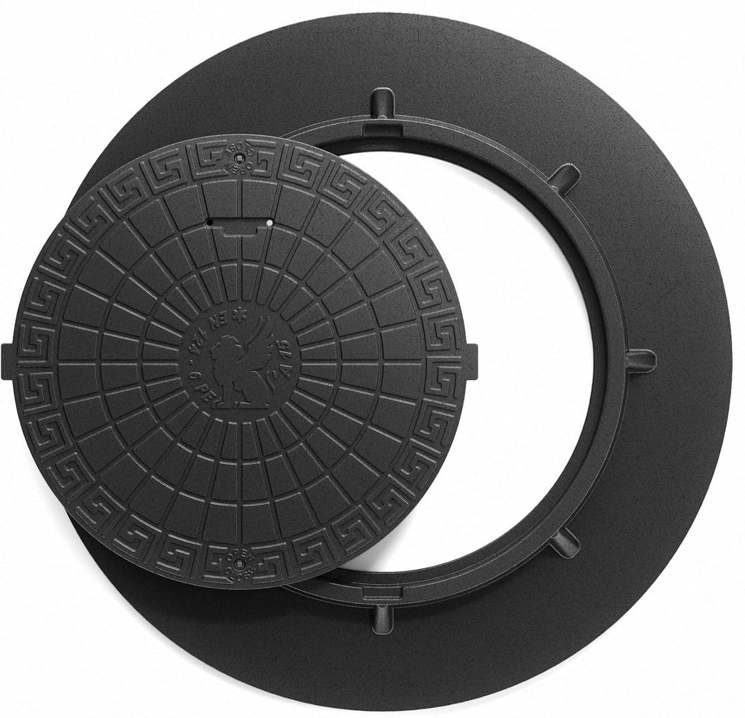 BABYLONPLAST Schachtabdeckung 1000 mm, Schachtdeckel DN1000/600, 10 kN - Hochbelastbarer Kunststoff