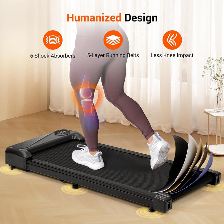 Dripex Schreibtisch Walking Pad mit Leise, Laufband für Zuhause 6 km/h, Doppelte Stossdämpfung mit F