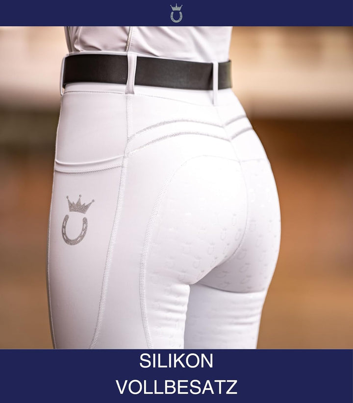 Reitleggings Damen & Mädchen (Gr. XXS-XL) - Silikon Vollbesatz - Bequeme Highwaist Reithose - Mit Ha