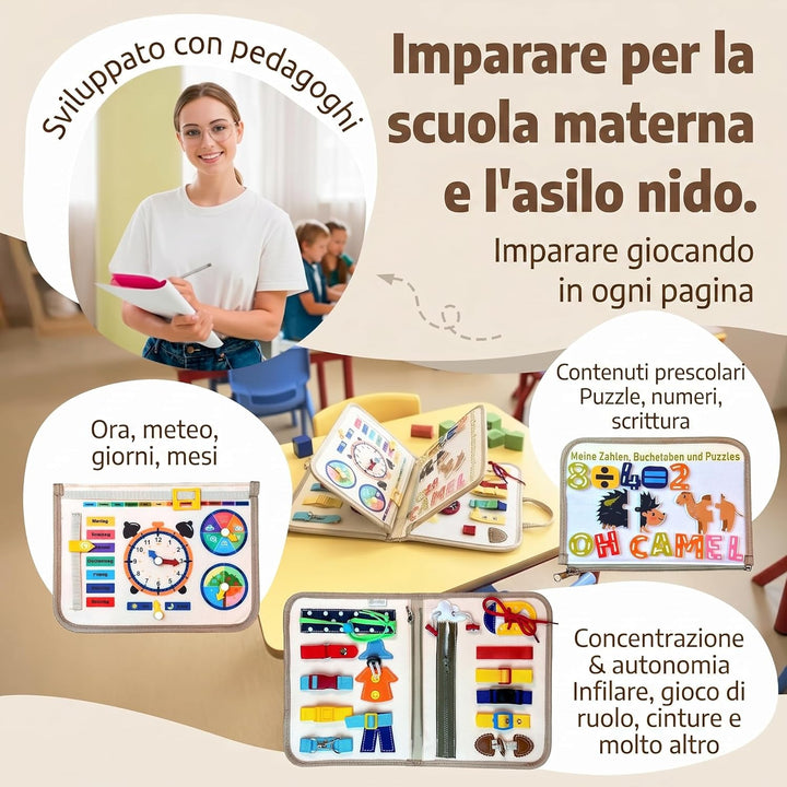 Mallie® Busy Board Montessori Sabbia, Sabbia