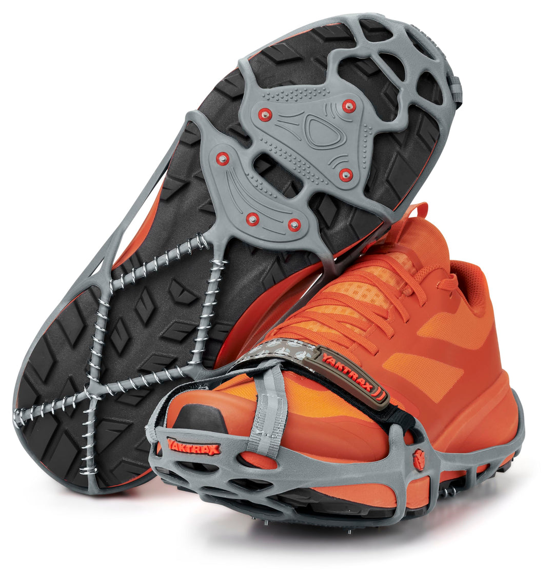 YAKTRAX Run Ice & Snow Grips für Laufschuhe, 3mm Carbide-Steel Spikes & 1.4mm Stainless-Steel Coils,