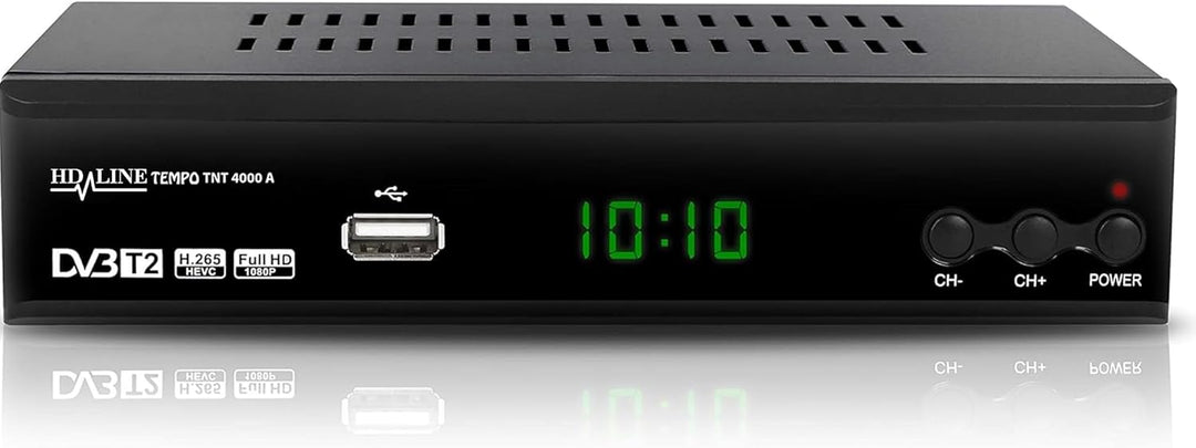 hd-line Tempo 4000 A DVBT2 Receiver Full HD 1080P 4K für TV (HEVC/H.265 HDMI SCART, USB 2.0, DVBT-2,