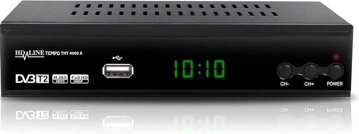 hd-line Tempo 4000 A DVBT2 Receiver Full HD 1080P 4K für TV (HEVC/H.265 HDMI SCART, USB 2.0, DVBT-2,