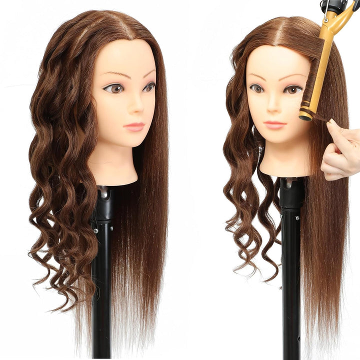 Schaufensterpuppe Kopf 20„-22“ Weiblich 85% Echthaar Friseur Kosmetologie Schaufensterpuppe Schaufen