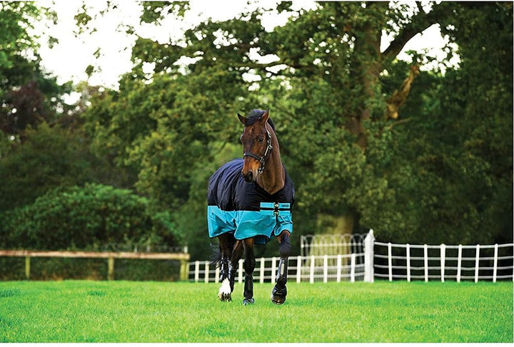 Horseware Mio T/O Lite Turnout Decke wasserdicht Black/Turq & Black HW 20 45", 45"