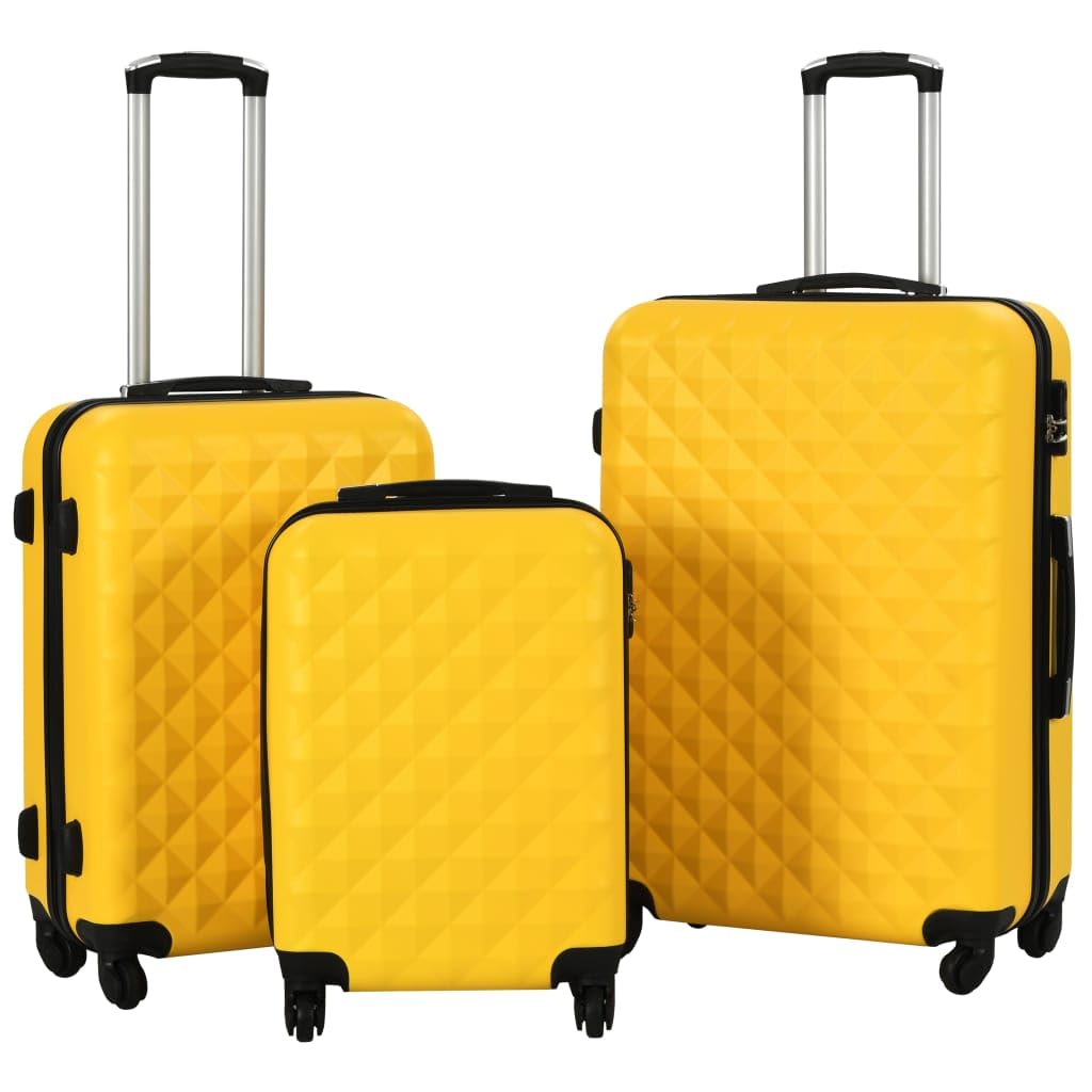 vidaXL Hartschalen Trolley Set Kofferset Hartschalenkoffer Reisekoffer 3Stk. ABS Gelb, Gelb