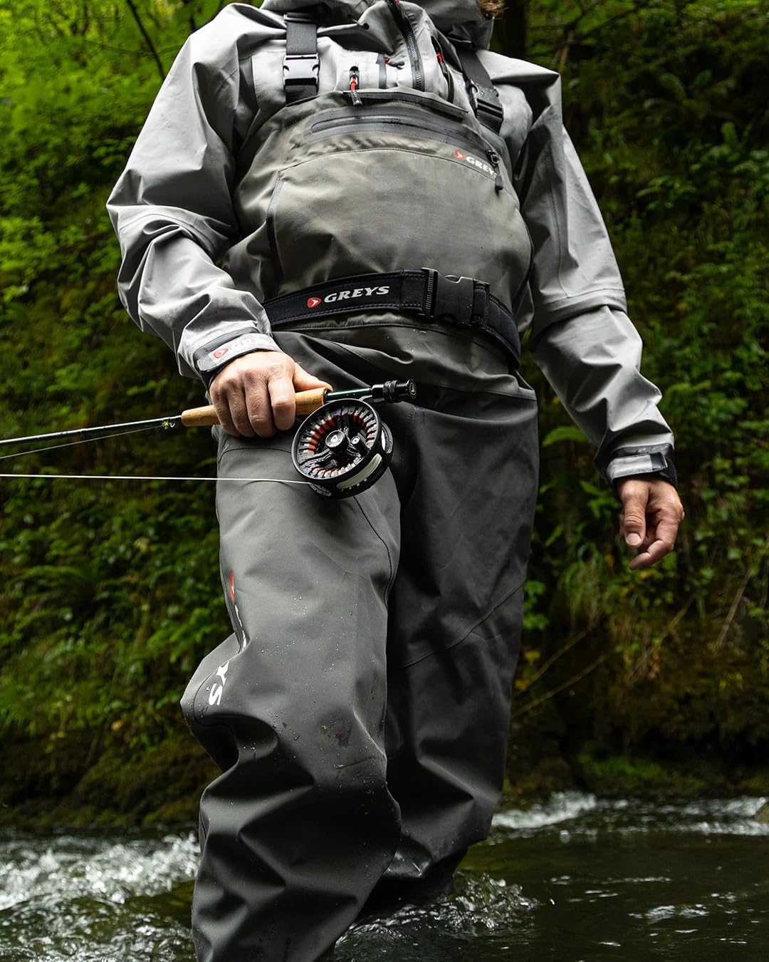 Greys Tital Wathose Mit Neoprenfüssen | Atmungsaktive Wasserdichte Fliegenfischer- & Jagdwathose | M