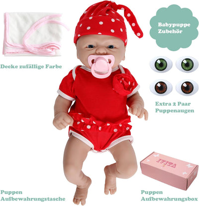 IVITA Ganzkörper Silikon Reborn Baby Puppe Offener Mund Neugeborene Babypuppe Zwillinge Babypuppe We