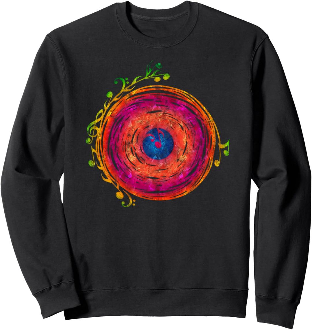 Musik, Schallplatte, Noten, Notenschlüssel, Retro, Vintage Sweatshirt