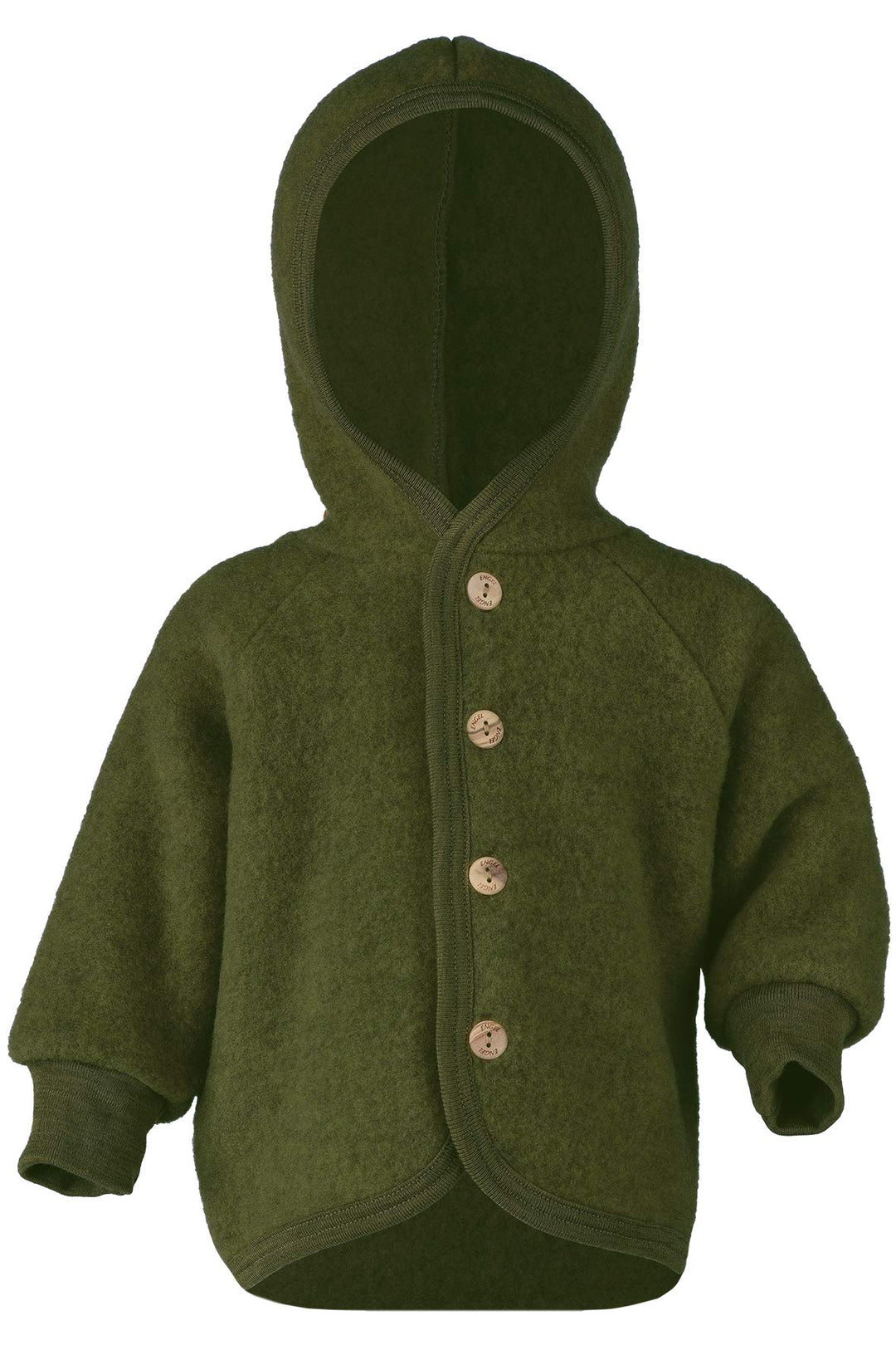 Engel Baby Jacke mit Kapuze Wollfleece 50-56 Schilf Melange, 50-56 Schilf Melange