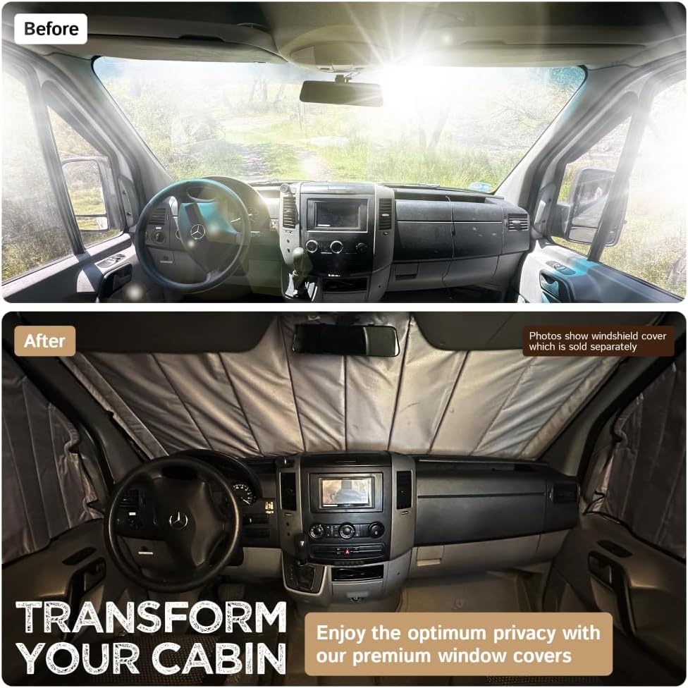 Living in a Bubble Verdunkelungs-Frontfensterabdeckung für Sprinter (2007-2018) - Ihr Vanlife-Essent
