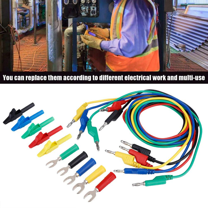 Testleitungssatz, 4 mm Bananen-Bananenstecker-Testleitungssatz für Multimeter-Krokodilklemmen und U-