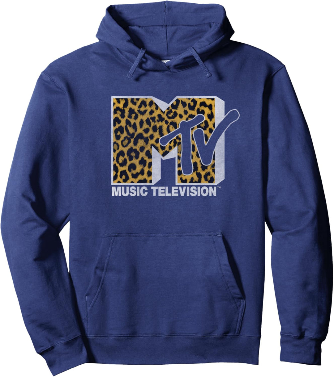 MTV Logo Cheetah Print Pullover Hoodie
