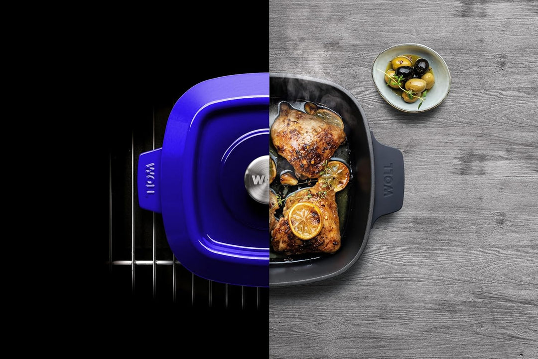 Woll Iron Gusstopf mit Deckel und Silikongriffen - Induktiv -, Ø 24 cm, 11 cm hoch, 4,2l - Geeignet