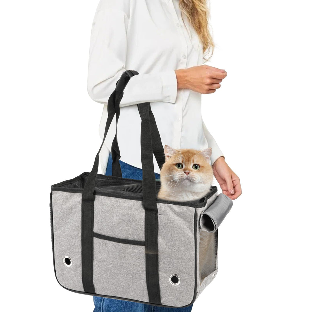 PETCUTE Hundetragetasche,Tragbar Haustiertragetasche mit Lange Schultergurt,Atmungsaktiv Transportta