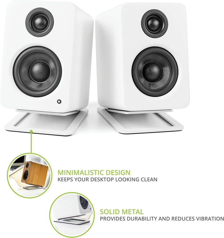 Kanto S2W Tilted Desktop Speaker Stands for Small Speakers & Compact 2”-3” Studio Monitors | Support