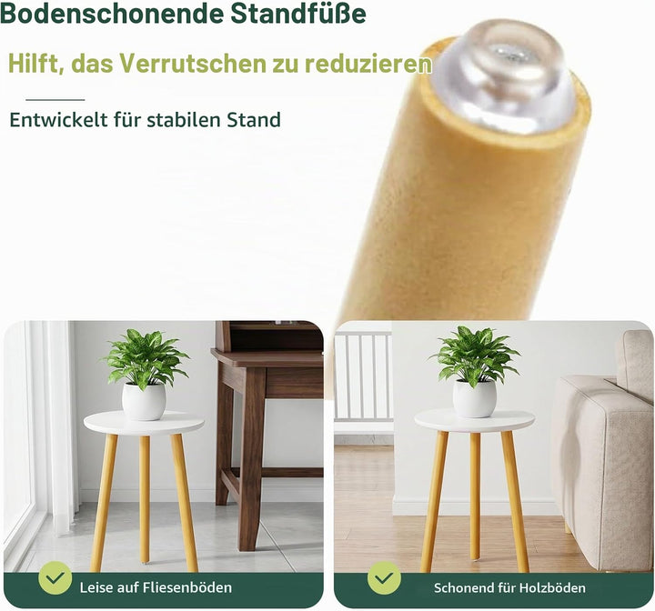Pflanzenständer Hoch 42 cm, für Wohnzimmer, Balkon und Garten Deko, Moderner Pflanzenständer aus Hol