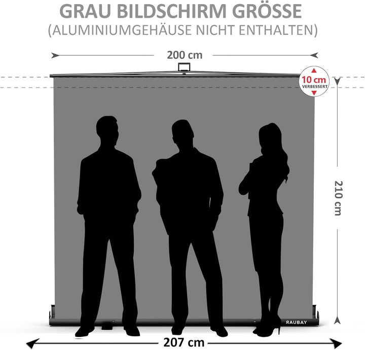 【Breiterer Stil】 RAUBAY 200x200cm Grosser zusammenklappbarer Grau Hintergrund Gray Screen, tragbarer