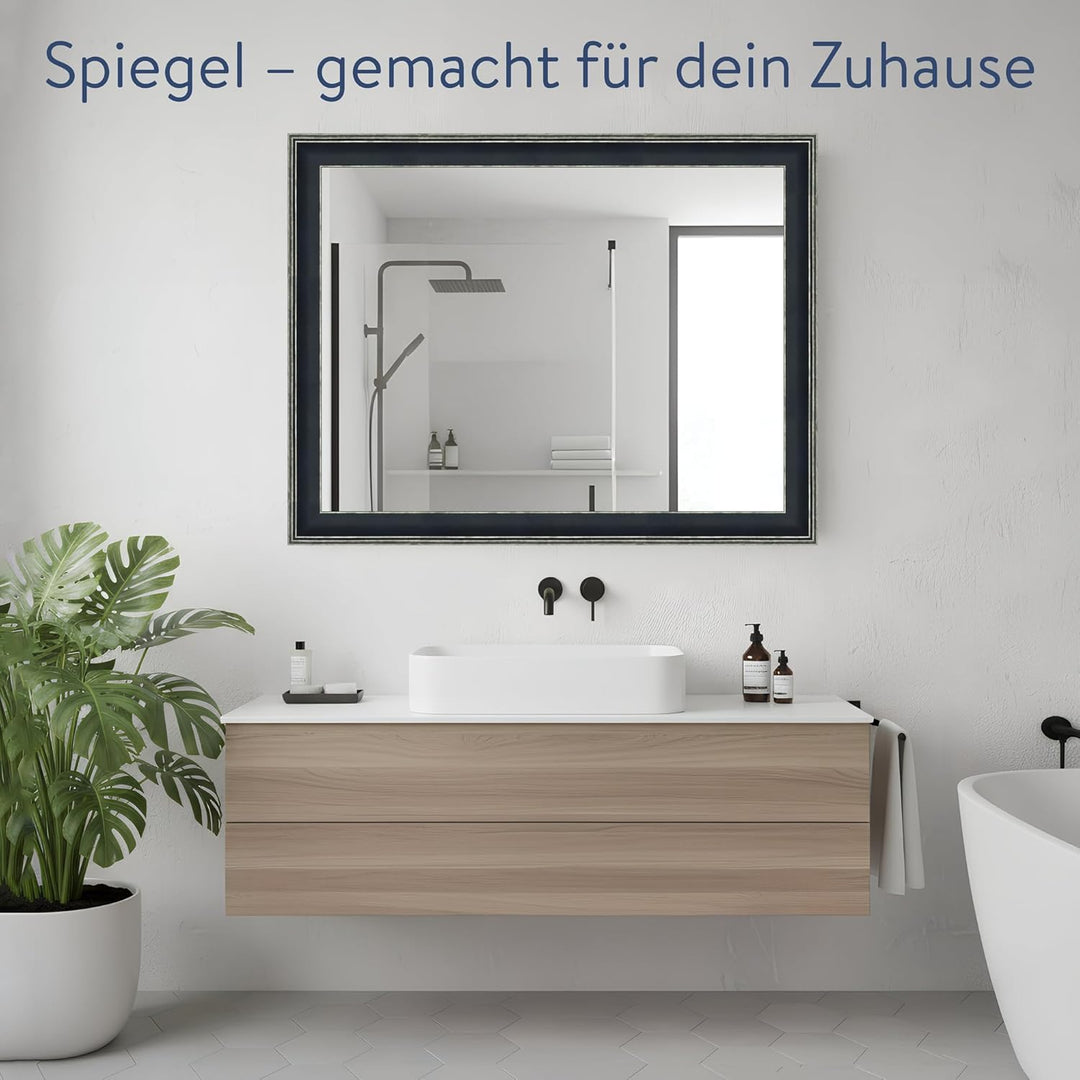 WANDStyle Spiegel Barock und Antik Stil I Aussenmass ca. 70 x 95 cm I Farbe Schwarz I schwarzer Wand