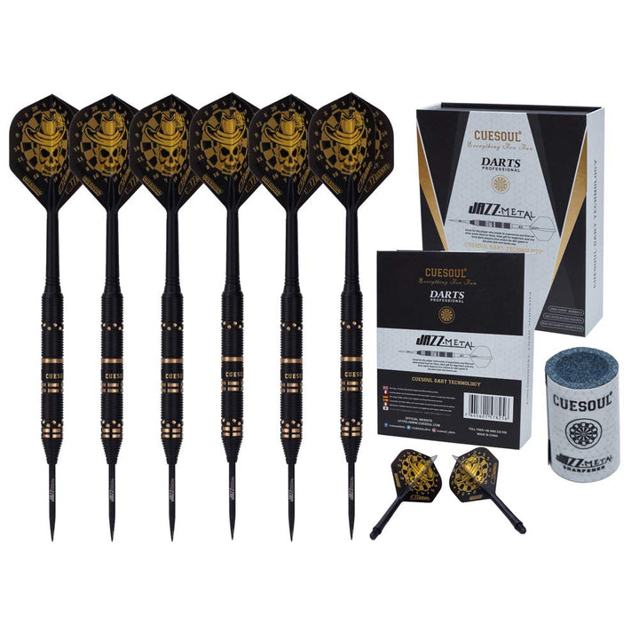 CUESOUL Jazz-Metal Messing Dart Set mit integrierten AK5 Flights CSJM-JMYH21, CSJM-JMYH21