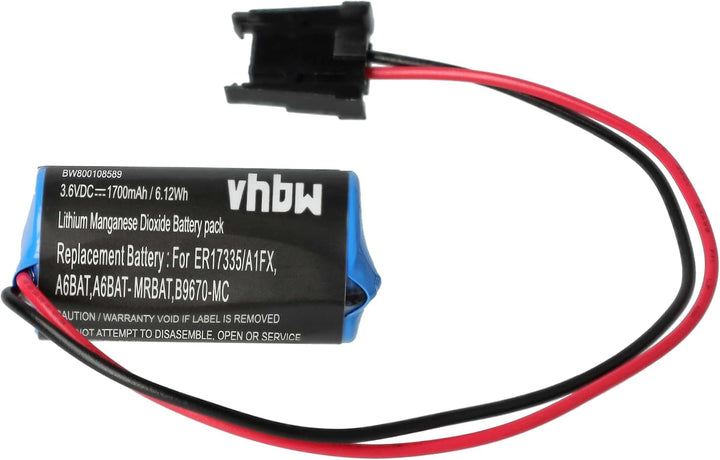 vhbw Batterie Ersatz für Mitsubishi B9670-MC, A6BAT, A6BAT-MRBAT. für Steuereinheit (1700 mAh, 3,6 V