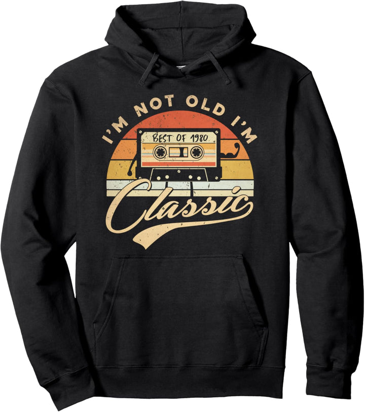 40. Geburtstag Geschenk Vintage 1980 Retro Musik Kassette Pullover Hoodie