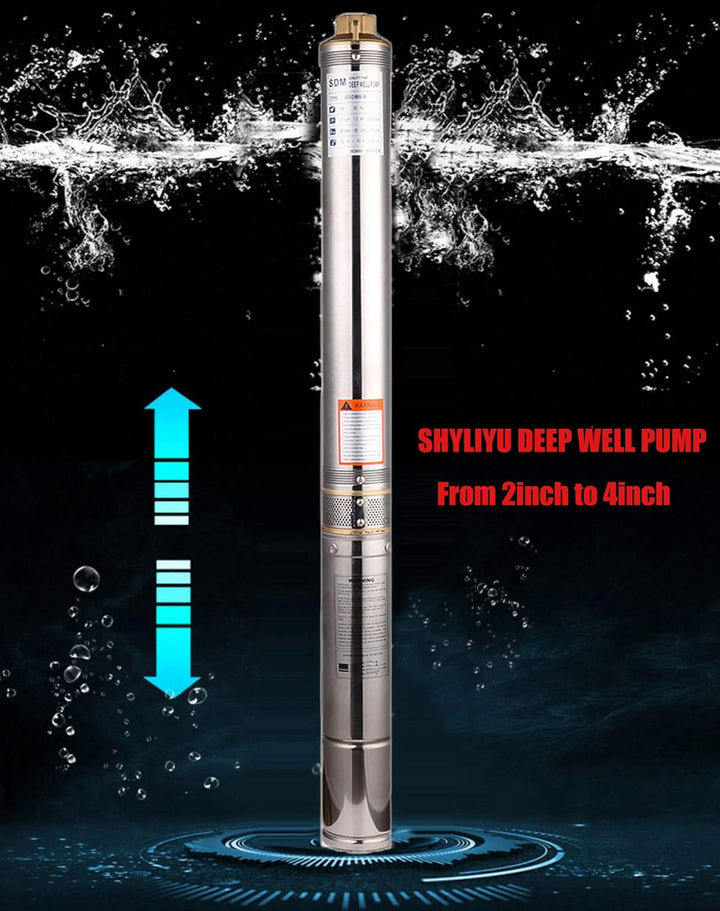 SHYLIYU Tiefbrunnenpumpe 4 zoll Grosser Durchfluss 11800l/min hauswasserpumpe Tauchpumpe Brunnenpump