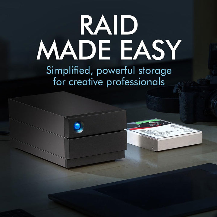 LaCie 2big RAID USB-C 40TB externe Festplatte, 3.5 Zoll, RAID 1, 2, USB-C, PC & Mac, Enterprise HDD,