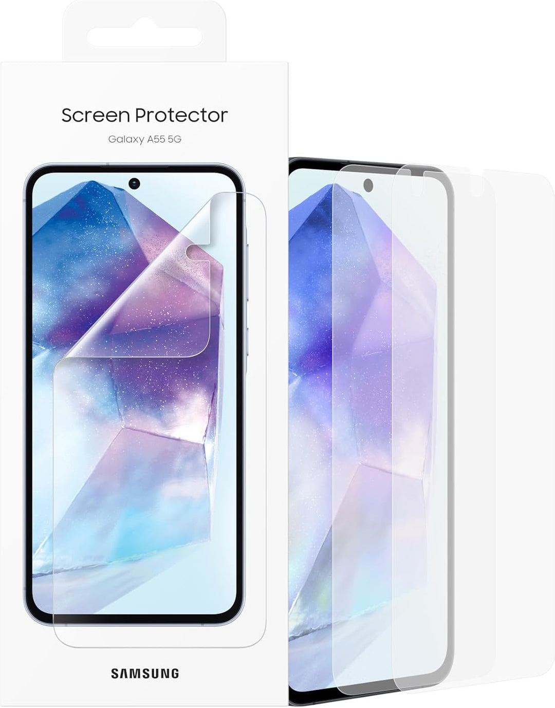 Samsung Screen Protector Smartphone EF-UA556 für das Galaxy A55 5G, 2 Display-Schutzfolien, Durchsic