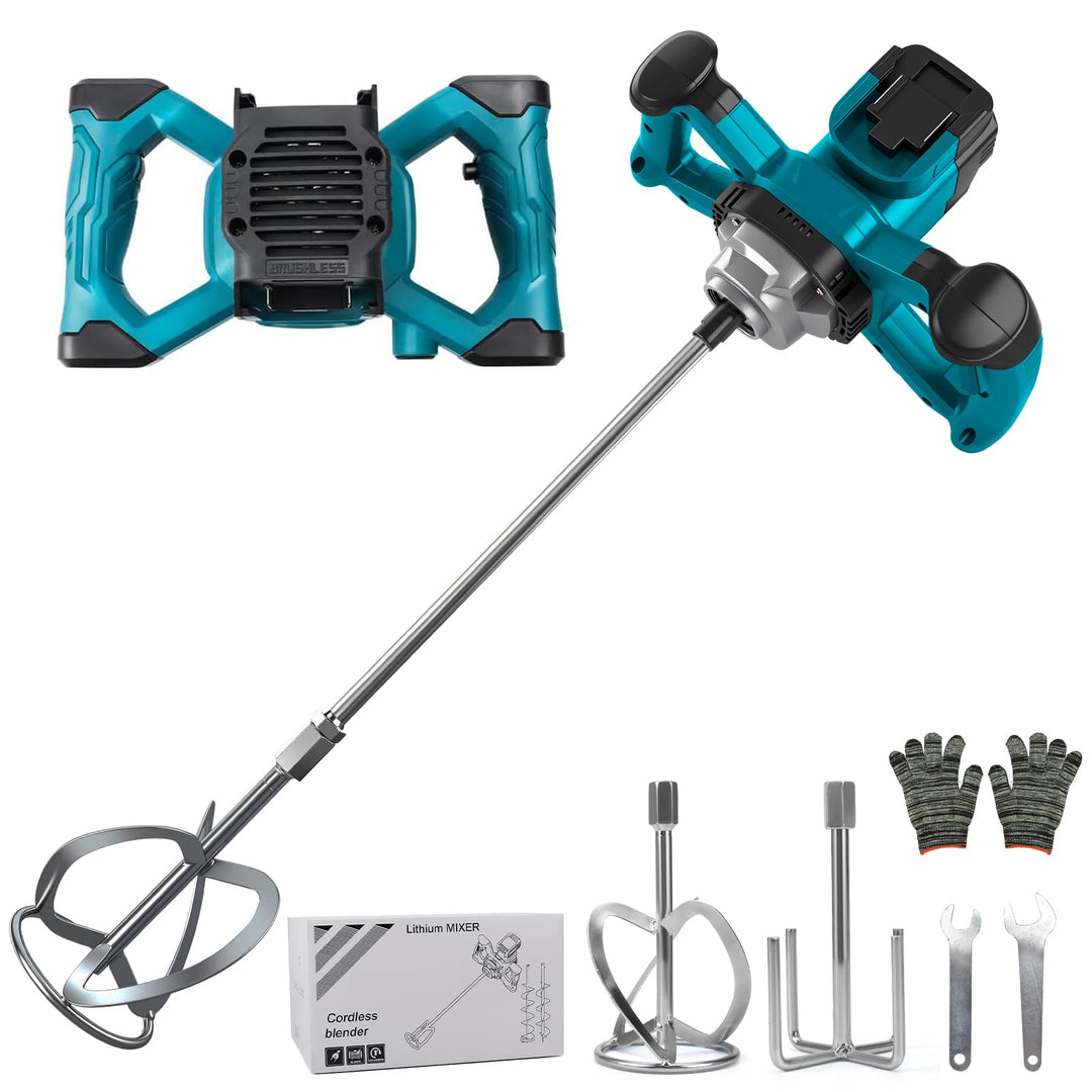 WingFly Akku Farbmörtelrührer Kompatibel mit Makita 18V Batterie, 3200W Rührwerk Mörtelrührer Zement
