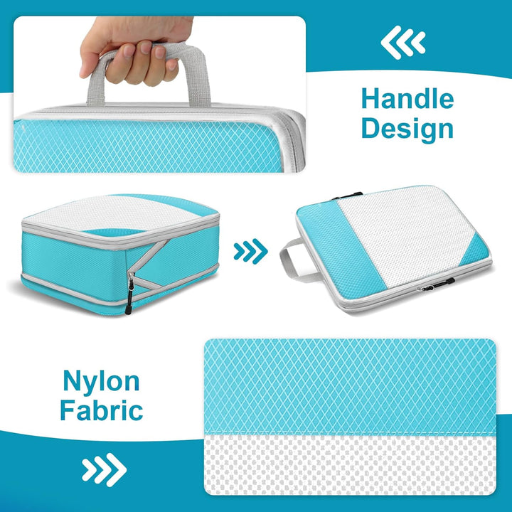 Cinnani Koffer Organizer Set, 8-Teilig Compression Packing Cubes, Packtaschen mit Kompression Packwü