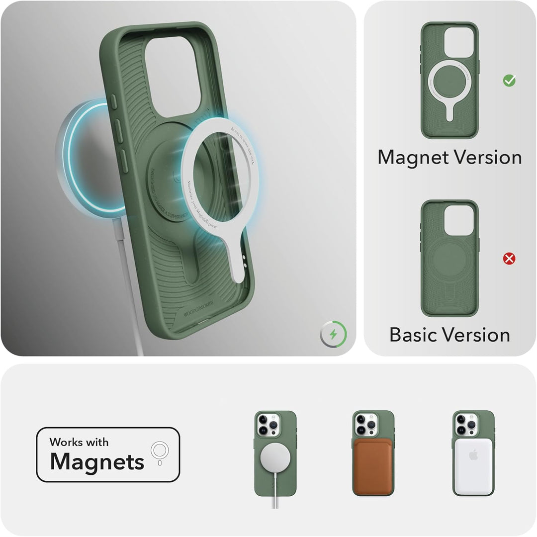 Woodcessories - BioCase, Magnetische Handyhülle für iPhone 15 Pro kompatibel mit MagSafe, Hülle mit