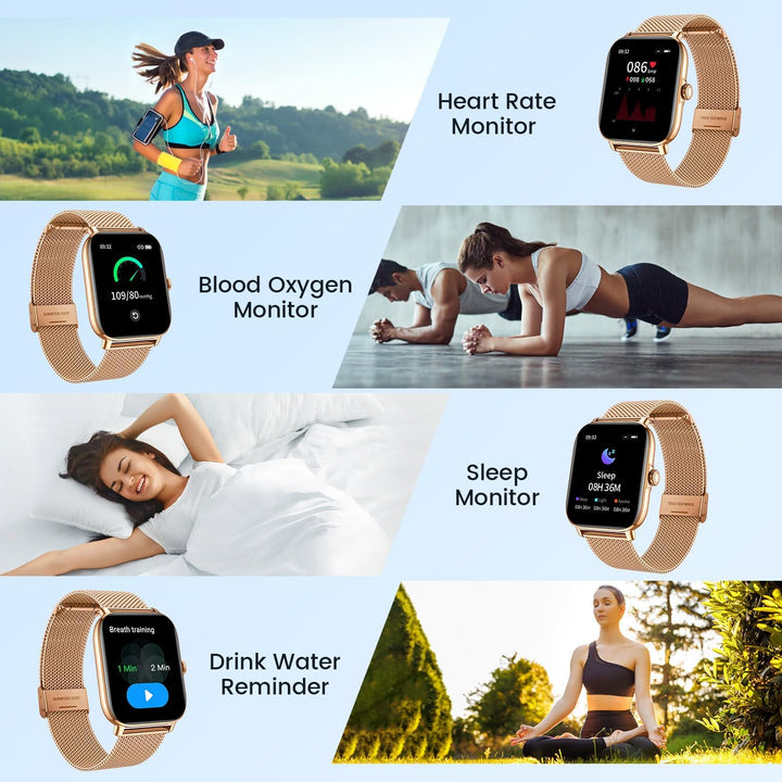 Smartwatch Fitness mit Telefonfunktion Schrittzähler Schlafmonitor: Smart Watch 1.85 Zoll mit Sport