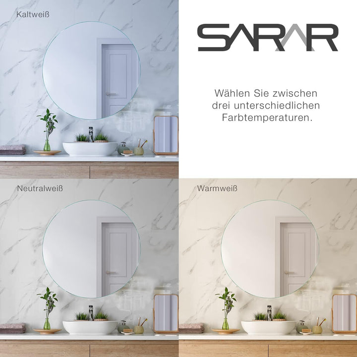 SARAR | Badspiegel Badezimmerspiegel KS6, Kristallspiegel, Wandspiegel Badezimmer, Klebespiegel ohne