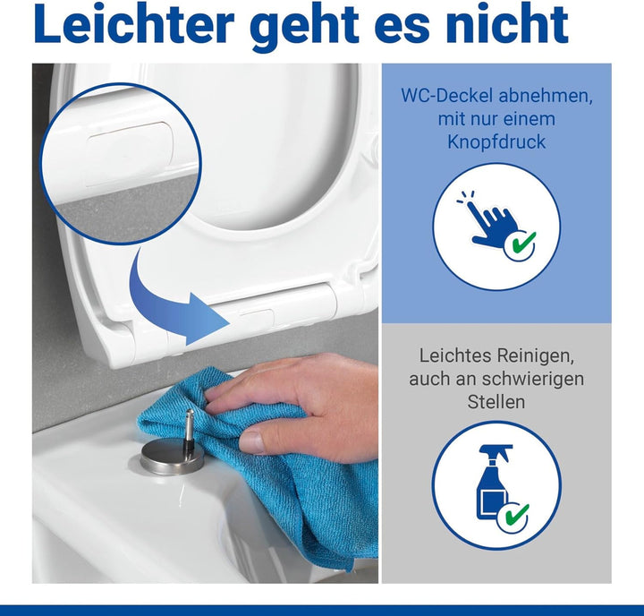 WENKO WC-Sitz Gubbio, hygienischer Toilettensitz mit Absenkautomatik, stabiler WC-Deckel bis 350 kg