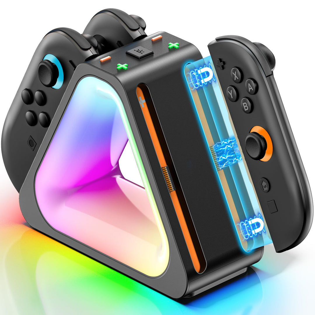 Tokluck Ladestation für 2025 Nintendo Joy Con 2, Schnelle Switch 2 Joy Con Magnetische Ladestation m