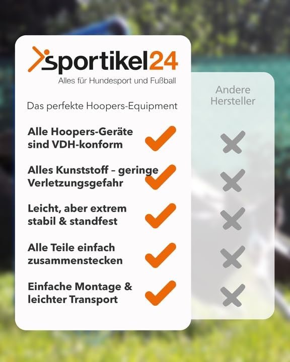 Hoopers Anfänger‑Set – 4 Hoops & Gate – VDH‑konform, UV‑beständig & flexibel – Blaue Hoops mit bunte