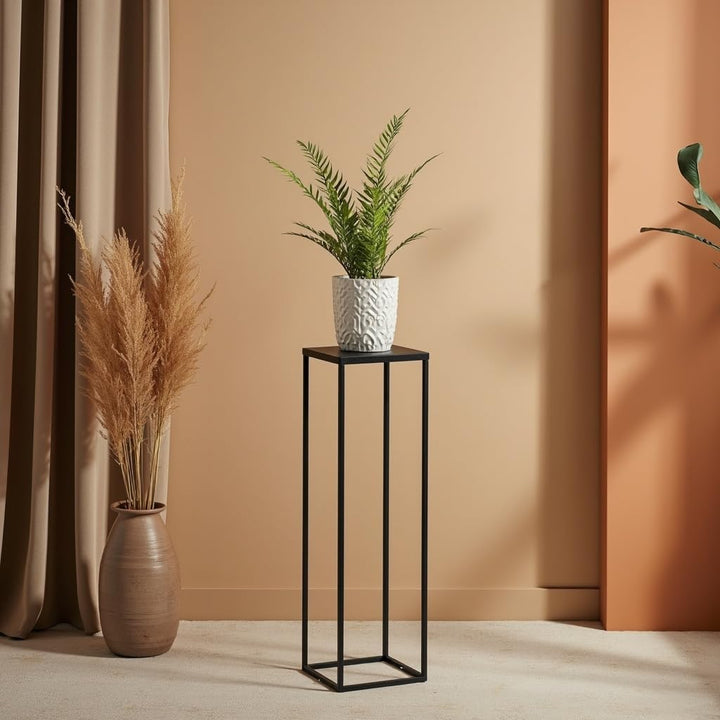 Pflanzenständer Ferro - 24x24x100cm - Farbe Schwarz - für Zimmerblumen - Metallregal - Dekorativer T