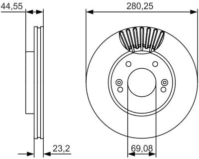 Bosch BD1699 Bremsscheiben - Vorderachse - ECE-R90 Zertifizierung - zwei Bremsscheiben pro Set