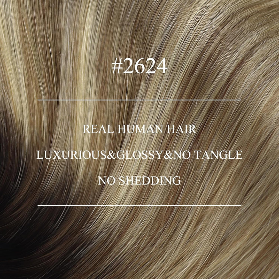 YoungSee Nanoring Extensions Balayage Nanoring Extensions Echthaar 1g Braun Balayage Blond Nanoring