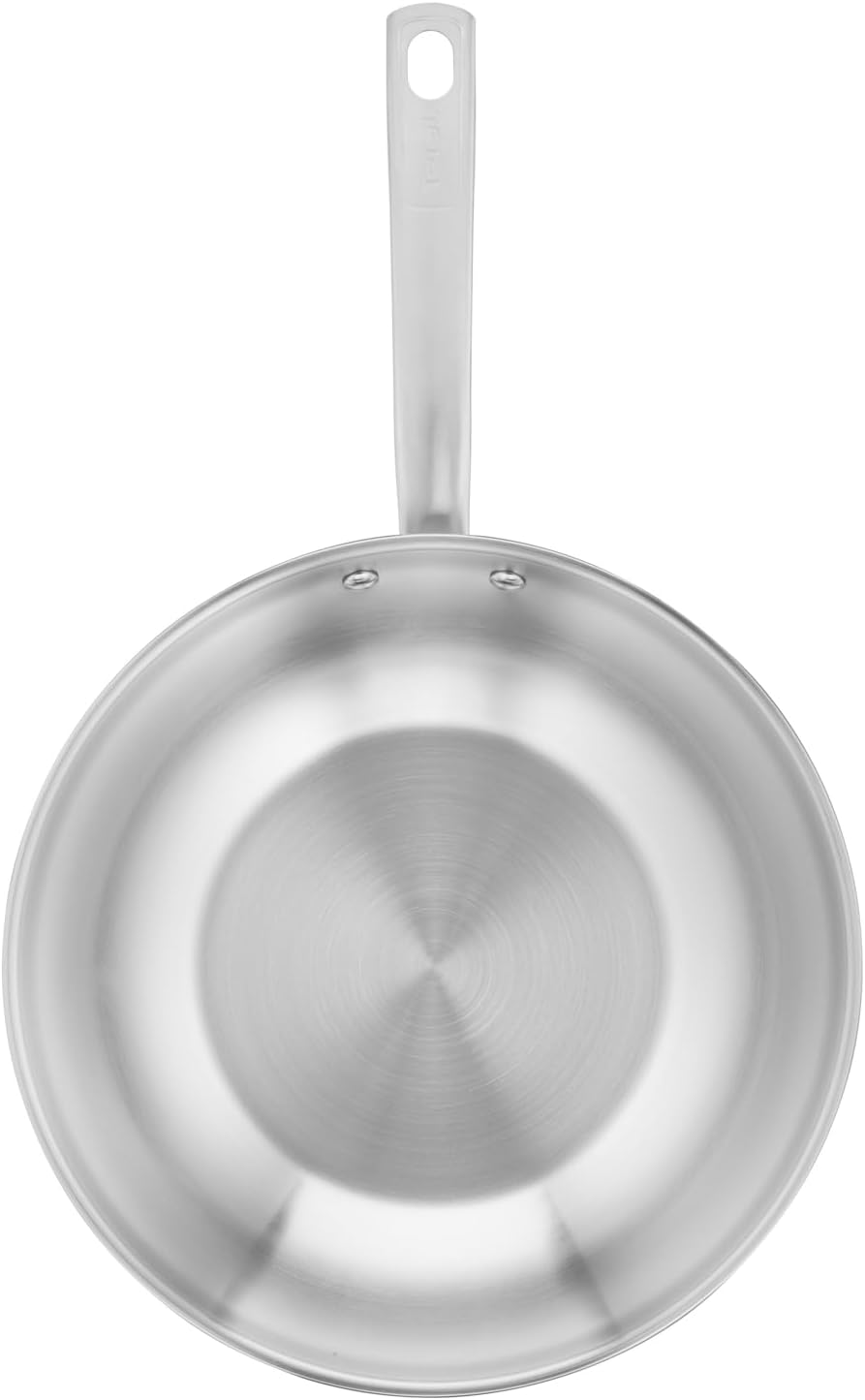 Tefal E49219 Virtuoso Wokpfanne 28 cm | hochwertiger Premium-Edelstahl | unversiegelt | gebürstetes