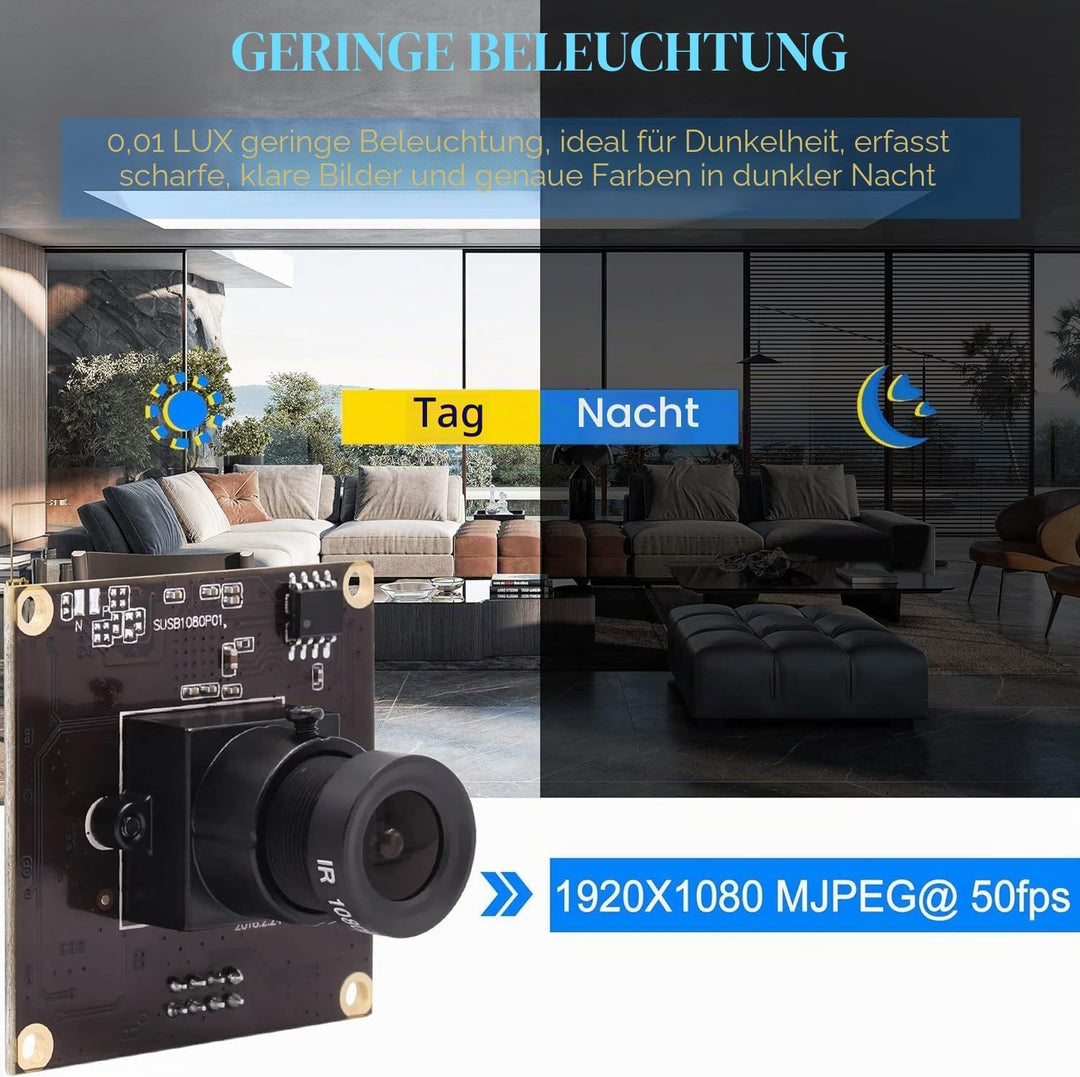 ELP No Distortion Kamera USB3.0 Compatible with Sensor Sony IMX291 50fps 1080P Webcam SUSB1080P01-LC