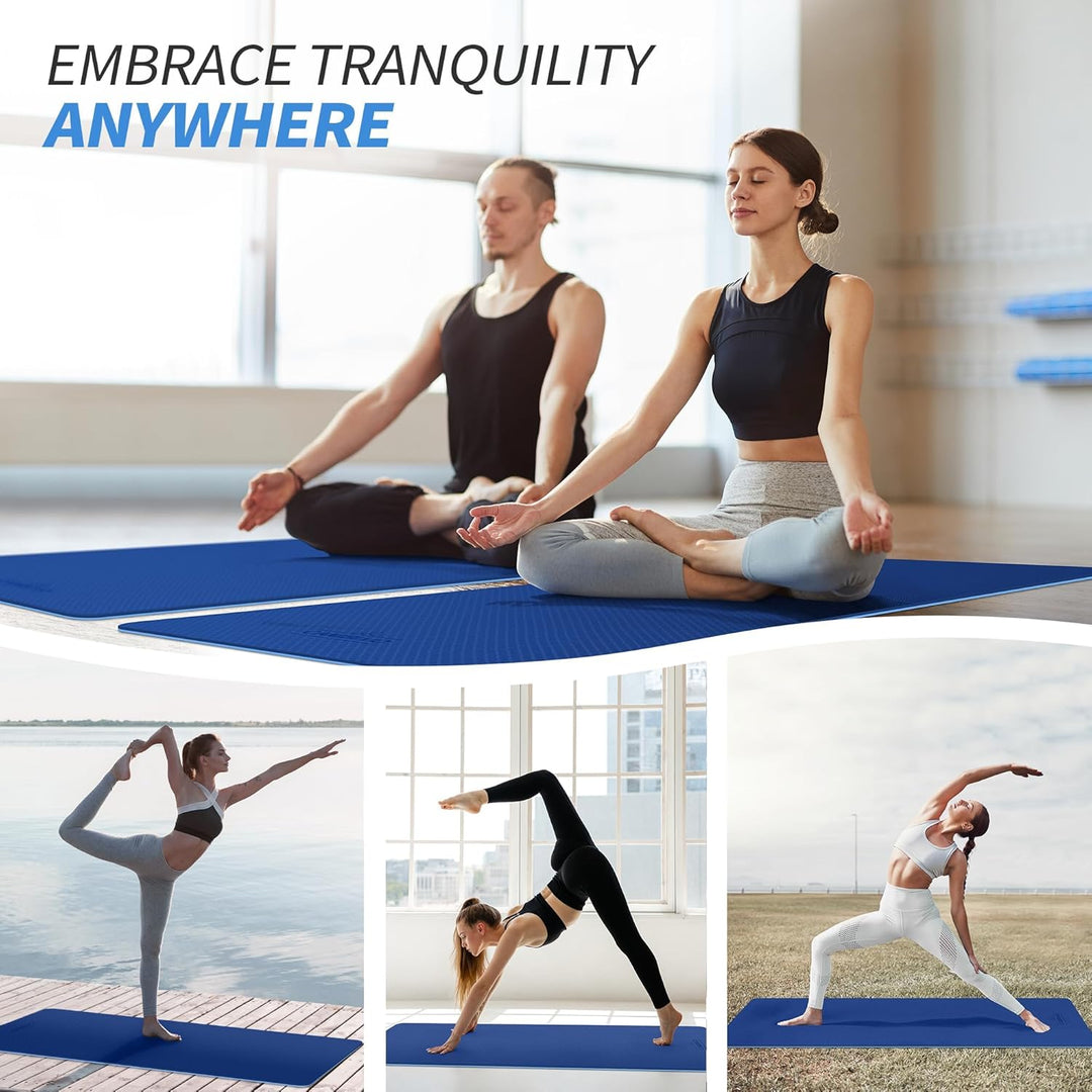 CAMBIVO Yoga Matte 183cm x 61cm, 8mm Dicke Pilates Matte Gymnastikmatte Rutschfest & Gepolstert,Yoga