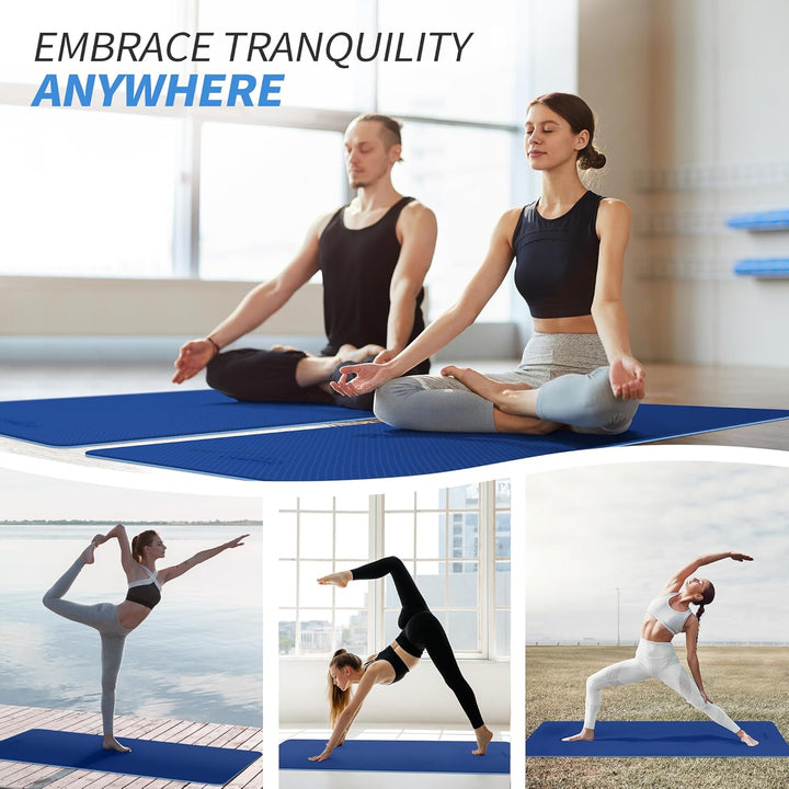 CAMBIVO Yoga Matte 183cm x 61cm, 8mm Dicke Pilates Matte Gymnastikmatte Rutschfest & Gepolstert,Yoga