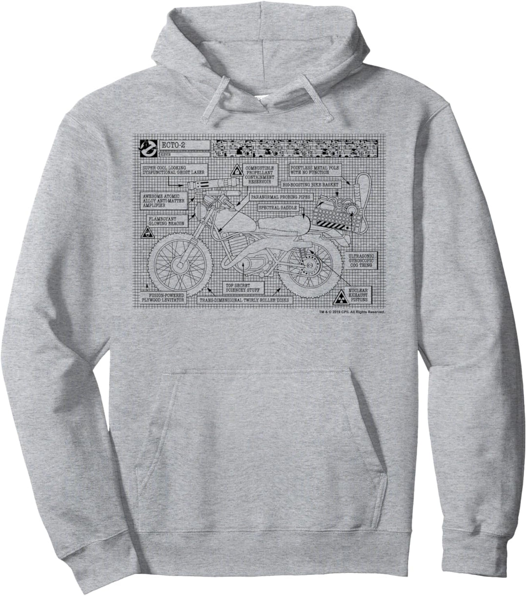 Ghostbusters Ecto-2 Blueprint Pullover Hoodie