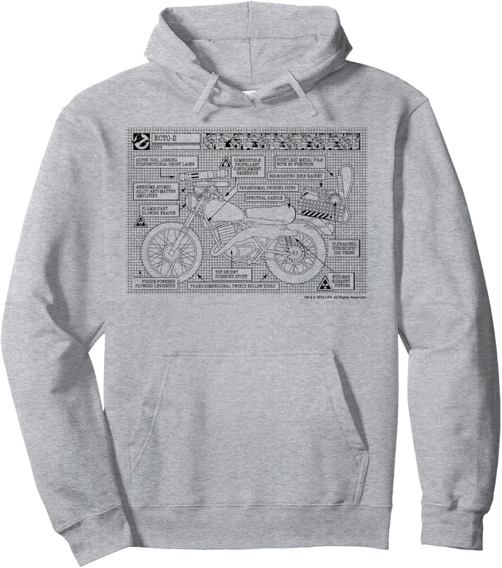 Ghostbusters Ecto-2 Blueprint Pullover Hoodie