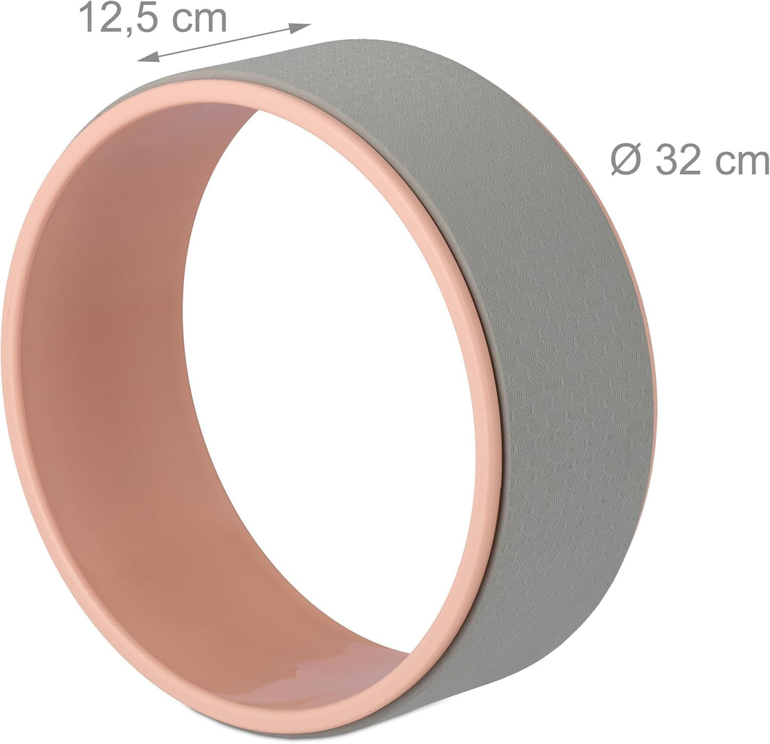 Relaxdays Yogarad, Ø 32 cm, Kunststoff, Schaumstoff, rutschfest, für Rückenübungen, Dehnbarkeit, Yog